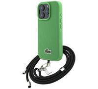 CG MOBILE Lacoste Iconic Petit Pique Crossbody Cord Funda para iPhone 16 Pro compatible con MagSafe (verde)