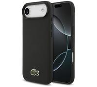 CG MOBILE Lacoste Iconic Petit Pique Woven Logo Compatible con MagSafe Funda para iPhone 17 Air (Negro)