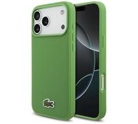 CG MOBILE Lacoste Iconic Petit Pique Woven Logo Compatible con MagSafe Funda para iPhone 17 Pro Max (Verde)