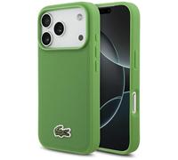 CG MOBILE Lacoste Iconic Petit Pique Woven Logo Compatible con MagSafe Funda para iPhone 17 Pro (Verde)