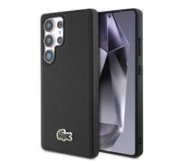 CG MOBILE Lacoste Iconic Petit Pique Woven Logo Compatible con MagSafe Funda para Samsung Galaxy S25 Ultra (Negro)