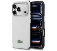 CG MOBILE Lacoste Petit Piqué compatible con funda MagSafe para iPhone 17 Pro Max (gris claro)