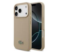 CG MOBILE Lacoste Petit Pique Lacue Logo Compatible con MagSafe Funda para iPhone 17 Pro Max (Taupe)