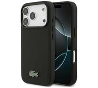 CG MOBILE Lacoste Petit Pique Lacue Logo Compatible con MagSafe Funda para iPhone 17 Pro (Negro)
