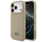 CG MOBILE Lacoste Petit Pique Lacue Logo Compatible con MagSafe Funda para iPhone 17 Pro (Taupe)