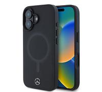 CG Mobile Mercedes-Benz Funda Compatible con iPhone 16 Back-Cover hul - Compatible con Magsafe Plain Smooth - Negro
