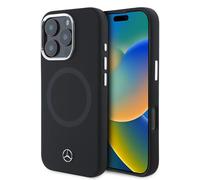 CG MOBILE Mercedes-Benz HC - Funda de silicona diseñada para iPhone 16 Pro Max, duradera, a prueba de golpes, compatible con Magsafe, funda de silicona con logotipo tonal, color negro