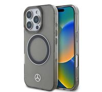 CG Mobile Mercedes-Benz HC - Funda de teléfono diseñada para iPhone 16 Pro, Duradera, a Prueba de Golpes, Compatible con Magsafe, PC/TPU con Anillo Plateado Transparente, Color Negro
