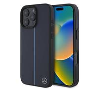 CG Mobile Mercedes-Benz HC - Funda de teléfono diseñada para iPhone 16 Pro MAX, Duradera, a Prueba de Golpes, Compatible con Magsafe, Funda de Cuero Azul Marino