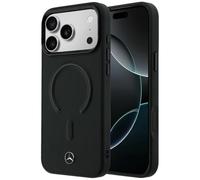 CG MOBILE Mercedes - Funda de piel 3D compatible con MagSafe para iPhone 17 Pro Max (negro)