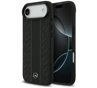CG MOBILE Mercedes - Funda de piel con hojas de laurel compatible con MagSafe para iPhone 17 Air (negro)