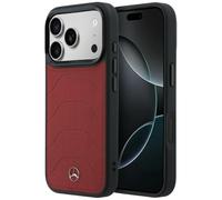 CG MOBILE Mercedes - Funda de piel con lazo compatible con MagSafe para iPhone 17 Pro Max (rojo)