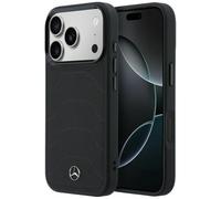 CG MOBILE Mercedes - Funda de piel con lazo compatible con MagSafe para iPhone 17 Pro (negro)