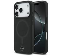 CG MOBILE Mercedes - Funda de piel lisa compatible con MagSafe para iPhone 17 Pro (negro)
