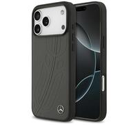 CG MOBILE Mercedes - Funda de piel para iPhone 17 Pro Max (hoja de laurel, compatible con MagSafe), color gris antracita