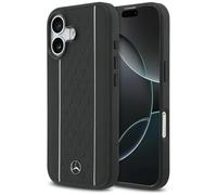 CG MOBILE Mercedes - Funda para iPhone 17 (piel), diseño de estrellas, color negro