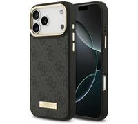 CG Mobile Placa con Logotipo Guess 4G Compatible con Funda MagSafe para iPhone 17 Pro MAX (Negro)
