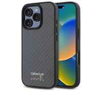 CG MOBILE Red Bull Carbon Fiber Shiny Logo Compatible con MagSafe Funda para iPhone 16 Pro (Negro)