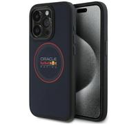 CG MOBILE Red Bull RBHMP15L24PUILVR Funda para iPhone 15 Pro de 6,1 pulgadas, piel marina, anillo rojo compatible con MagSafe