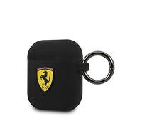 CG Mobile Scuderia Ferrari Funda de Silicona con Anillo para AirPods 1/2 Negro FESACCSILSHBK