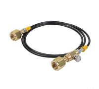 CGA320 a CGA320 - Conector adaptador de máquina de soda, manguera de alta presión de 60 pulgadas con válvula de desgasificación, conector de latón y goma para SodaStream y carbonatado