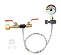 CGA320 - Manguera adaptadora de repuesto para cilindro de botella de CO2 azul, para recarga de botella de tanque de CO2 azul (CGA320 a TR21-4, válvula doble con calibre) (36 pulgadas)