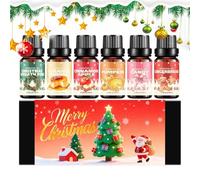 CGACCSD Aceite aromático para la fabricación de velas, 6 unidades de fragancias navideñas, aceites de aromaterapia de Navidad, para masaje corporal, vacaciones, dormitorio, salón, baño, meditación