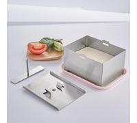 CGACCSD Fabricante De Queso,Molde Para Queso Con Drenaje Y Bandeja,Utensilio Para Hacer Paneer De Acero Inoxidable Con Presión Ajustable - Para Hornear En Casa