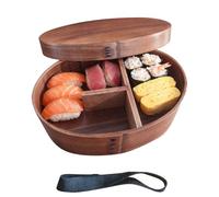 CGACCSD japonesa | Correa elástica portátil a prueba de fugas,Japonés de madera | Para alimentos, comidas, ensaladas, sushi, escuela, viajes
