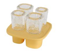 CGACCSD Molde de hielo de taza, bandeja de hielo de cilindro | Molde fabricante de bandejas de hielo - Molde de silicona bodega 4-Cavity con tapa, gadget de cocina, recipiente para taza de taza
