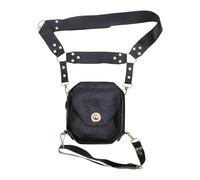 CGACCSD para el Muslo para Moto, Bolso Steampunk de Piel sintética, Bolso Vintage en el Muslo, para Fitness, Viajes, Senderismo, Trabajo, equitación, Caminar y Actividades Deportivas, Negro