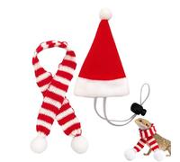 CGACCSD - Sombreros para gallinas, Disfraz de Santa Claus para Animales pequeños, Bufanda y Mini Gorro de Santa Ajustable para Animales | para Pato gallina, hámster, Gato, Perroquet Cachorro