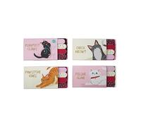 CGB Giftware Juego de 4 limas de uñas Matchbox con ilustración de gato genial | Lima de uñas | Juego de 4 Top Dog Cool Cat | Set de manicura | GB07253