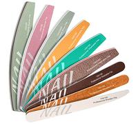 CGBE 9 Piezas Limas de Uñas Profesionales, Lima de Uñas Doble Cara Grano 100/120/150/180/220/240/280/1000/4000, Lavable y Reutilizable, para Recortar, Forma, Pulido y Brillante Uñas