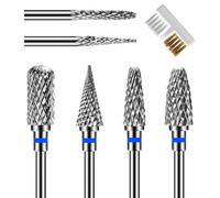 CGBE Fresas para uñas, 6 piezas de carburo, accesorios de la máquina de manicura para quitar acrílico o gel duro polygel, 3/32 pulgadas, profesional