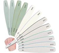 CGBE Limas de Uñas Profesionales, 12 Piezas Lima de Uñas Doble Cara para Uñas Gel Acrílico y Uñas Naturales, Grano 100/150/180/220/240/280/1000/4000, Lavable y Reutilizable