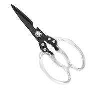 CGBE Tijeras Cocina Resistentes: Tijeras Cocina Muy Afiladas Acero Inoxidable - Mango Transparente - Tijera Multiuso para Aves Carne Pescado Huesos Pollo Barbacoa Verduras - Negro