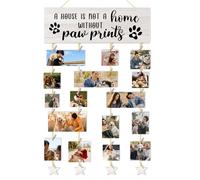 CGBHW Portarretratos para pared con diseño de perro, mamá, papá, amantes, regalos para mujeres, amantes de las mascotas, una casa no es un hogar sin huellas de patas, decoración de pared, 15.7 x 5.1