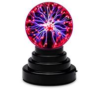 CGBOOM Bola de plasma mágica de 3 pulgadas de vidrio sensible al tacto Relámpago esfera sensible globo luz USB diversión bola científica mágica cristal luz increíble lámpara decorativa Gaget