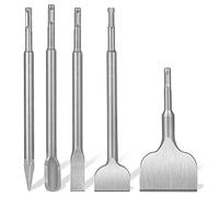 CGBOOM Cincel de 5 piezas Establecido para SDS Plus, Cincel de Azulejos de 165 mm x 75 mm, Cincel Ancho, Cincel Plano, Cincel Puntiagudo y Cincel en Forma de U para Mampostería, Mampostería