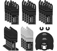 CGBOOM - Juego de hojas de sierra (26 piezas, acero al carbono y acero inoxidable, herramientas oscilantes para Fein Multimaster, Dremel, Bosch, Makita DTM51, Einhell)