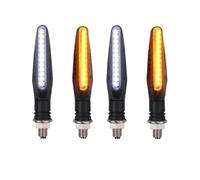 CGBWMB Faros Motocicleta Luces LED De Señal De Giro Para Motocicleta, Luces Intermitentes Blancas, Rojas Y Ámbar, Luces Intermitentes Delanteras Y Traseras(4*White to Yellow)