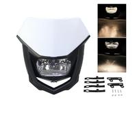 CGBWMB Faros Motocicleta Para Kawasaki KX Para KLX Para KXF 65 85 100 250 450 F110 F140 F650 Faro Delantero Para Motocross De Haz Alto/bajo H4 De 12 V(Blanco)