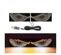 CGBWMB Faros Principales Luz LED Flexible Para Parabrisas Con USB Luz Dinámica De Ojos Grandes Diablo Luces Señal Estroboscópicas Advertencia Para Coche Faro Coche(Blanco)