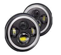 CGBWMB Faros Principales Para Land Para Rover 90/110 Para Defender Faros Delanteros LED De 7 Pulgadas Con Haz Alto/bajo Halo Ojos Angulares DRL Faro Coche(A)