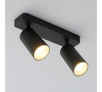 CGC Foco empotrable de techo GU10 con cabezal orientable de doble superficie redonda negro