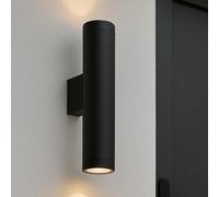 CGC Lighting Aplique de exterior, extralargo, alimentación de red, GU10, LED, moderno (Negro)