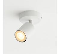 CGC Lighting Foco de techo para interiores, cabezal ajustable y giratorio, bombilla GU10, regulable (Blanco)