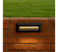 CGC Lighting Iluminación de pared exterior, gris, LED 4000K, 380 lúmenes, moderno IP65, montaje empotrado