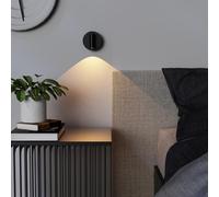 CGC Lighting - Lámpara de pared de cabecera ajustable, recargable, magnética, LED, lectura USB, color negro